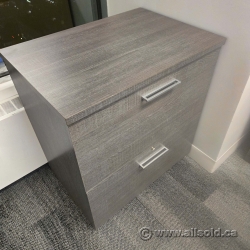 Grey Walnut 2 Drawer Lateral File Cabinet